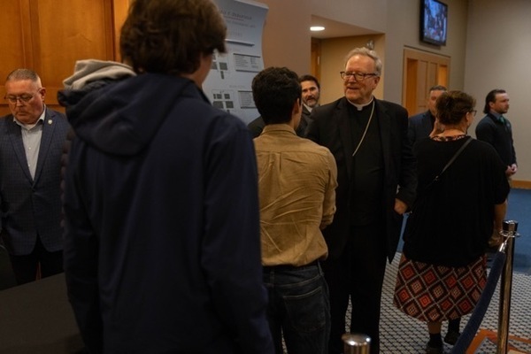 Bishop Barron greeting guests