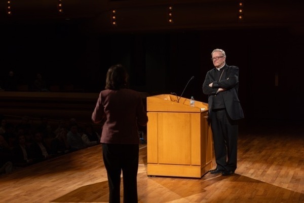 Bishop fielding questions