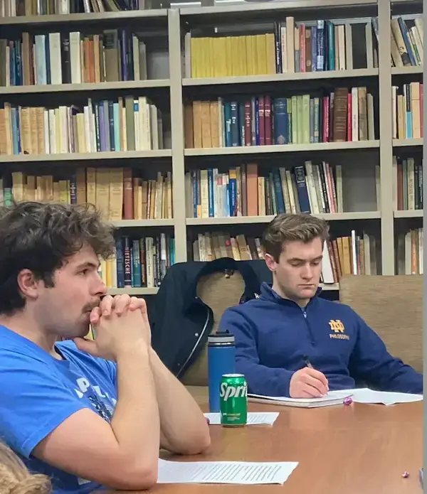 Students thinking intently