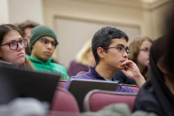 Students attend Maritain Center event.