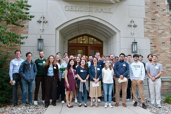 Maritain Fellows standing outside Geddes Hall